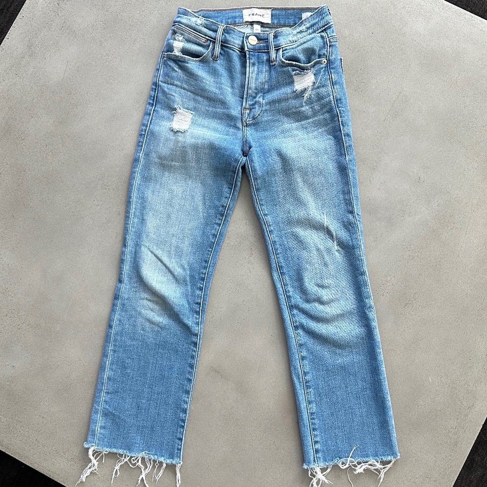 Frame Le High Straight Cropped Denim, size 24